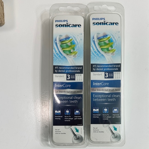 Philips Sonicare InterCare Brush Heads - Green and White NWT - Picture 1 of 3